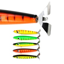 Stainless Steel Propeller Wood Troll Lure for Fishing