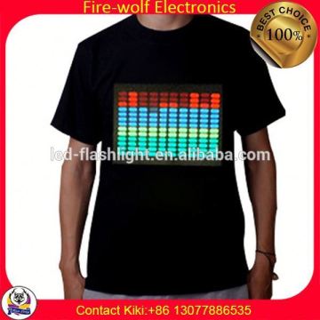 Wholesale Custom EL Flashing t-shirt For Concert Event Voice-activted el panel t shirt Manufacturer