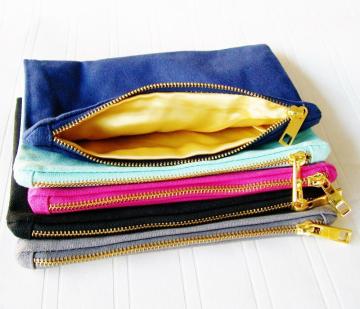 Luxury velvet foil small makeup pouch bags