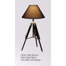 Lámparas de mesa para hoteles contemporáneos con base de madera (T705S negro)