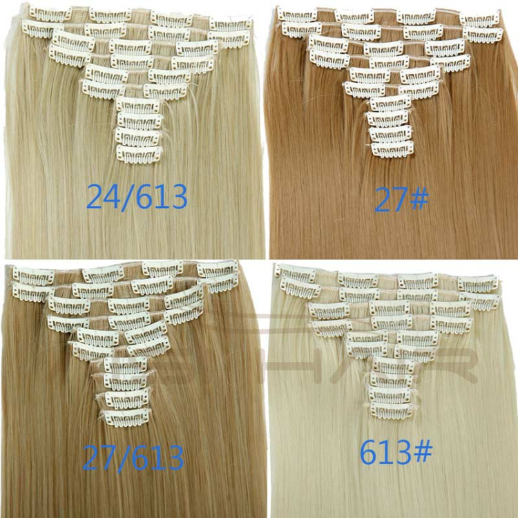 Well Priced mix color synthetic clip in hair extension