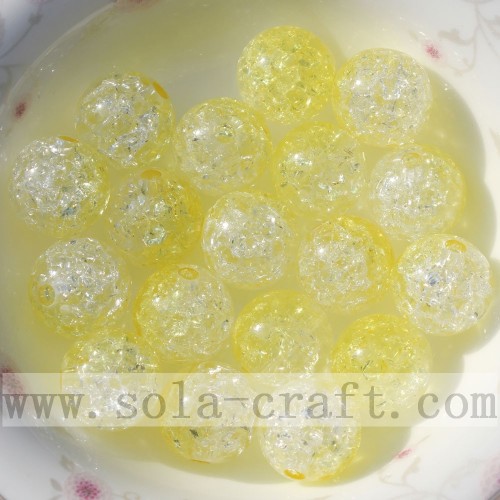 China wholesale accessory round acrylic crackle beads