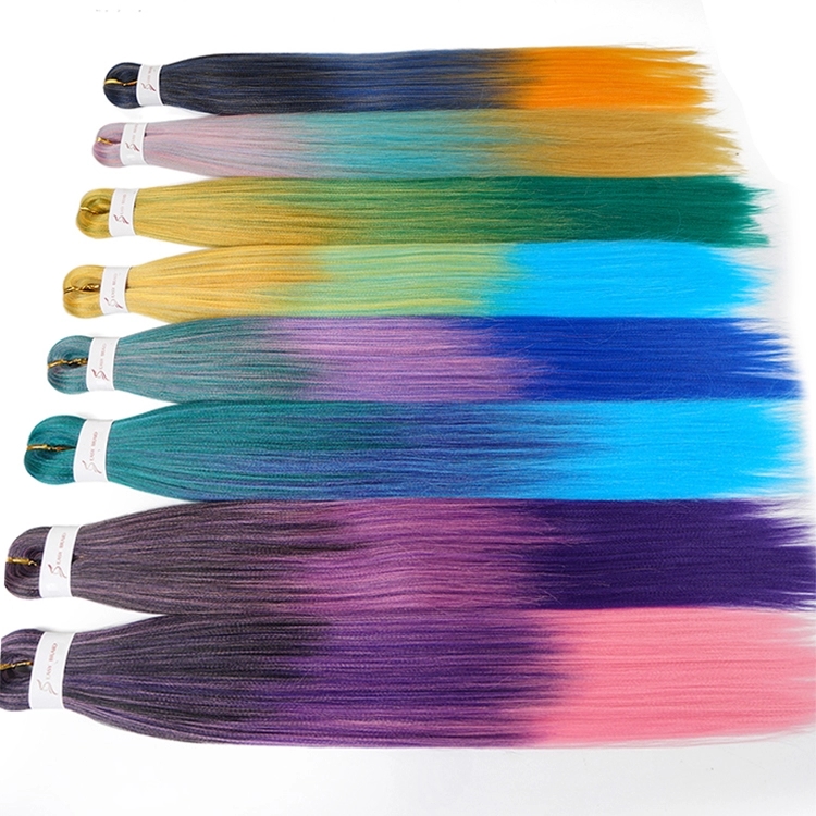 wholesale Pre - stretched Professional Braiding Hair Perm Yaki Jumbo Braids Synthetic Hair Easy Prestreched Hair For Box