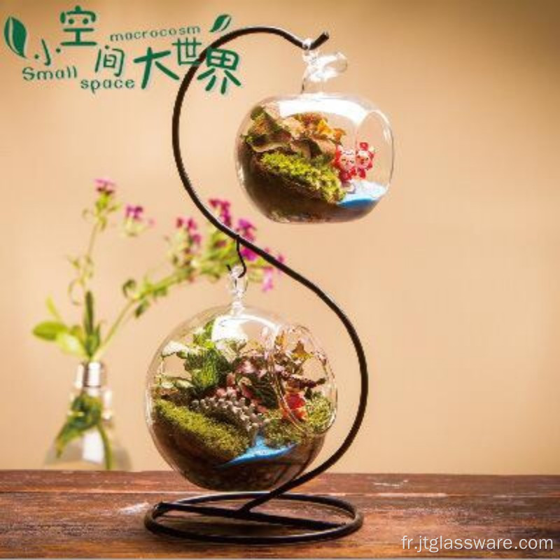 Terrarium en verre géométrique décoratif en cuivre