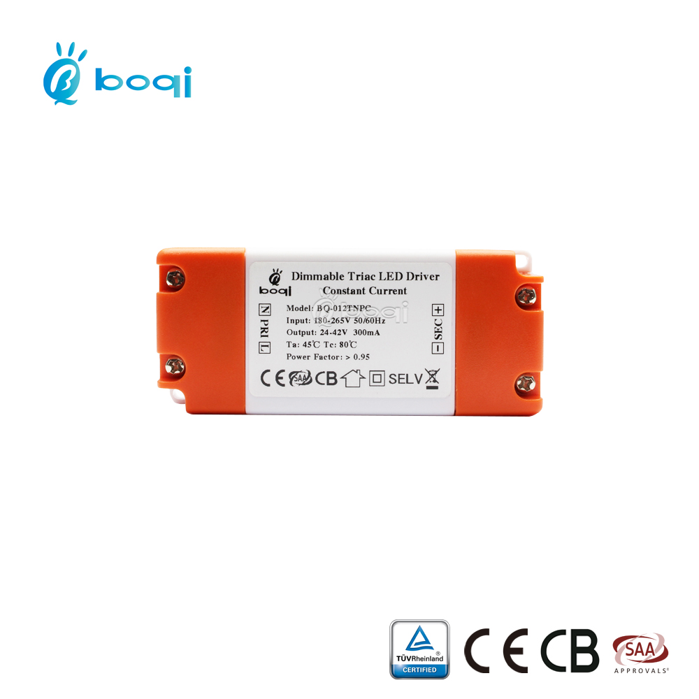 Fast delivery Constant current 300mA 12w triac dimmable led driver with TUV-CE