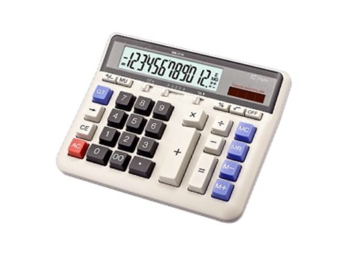 12 digits solar desktop calculator with battery