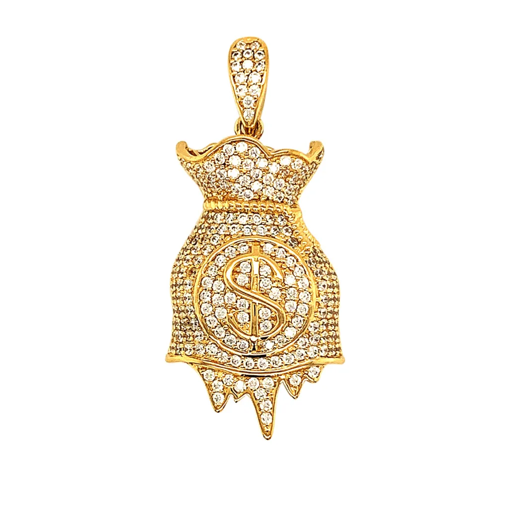Hot Selling 925 Silver with Cubic Zirconia Coin Pocket Pendant 2