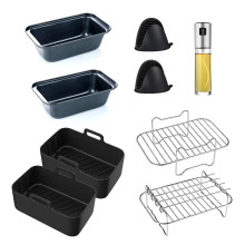 Kitchen Silicone & Stainless Steel Air Fryer Accessory Set: Making Delicious Food Simplified