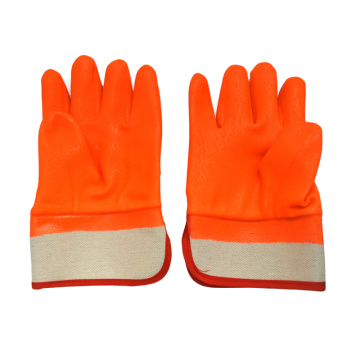 Guanti di protezione a mano resistenti alcali in PVC fluorescente