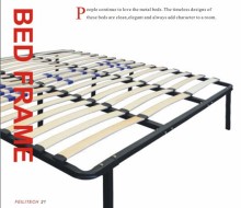 Bed frame with wooden slats