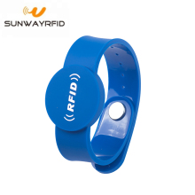 Tamper Button PVC RFID Wristbands NFC Chip Bracelet
