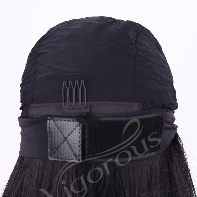 Heat Resistant Good Quality Natural African Silky Black Long Straight Cheap Price Wholesale Synthetic Headband Wig