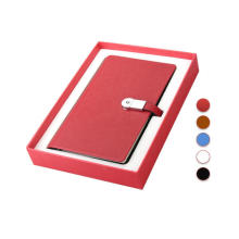 Cross Stripes Pull-up Leather Loose-leaf Waterproof Notebook