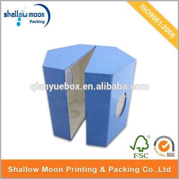 Wholesale blue paper box with window