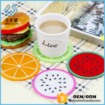 Newest Design Waterproof silicone cup mat/ colorful fruit Skidproof Silicone Cup Coaster