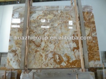 Xiamen white yellow onyx marble tile slab