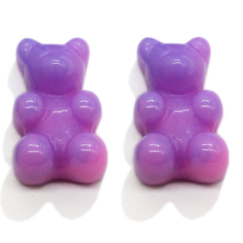 Venta caliente Gummy Bear Resina Cabochon Gradient Rampa Color Flatback Animal Charms para llavero Drop Earring Making