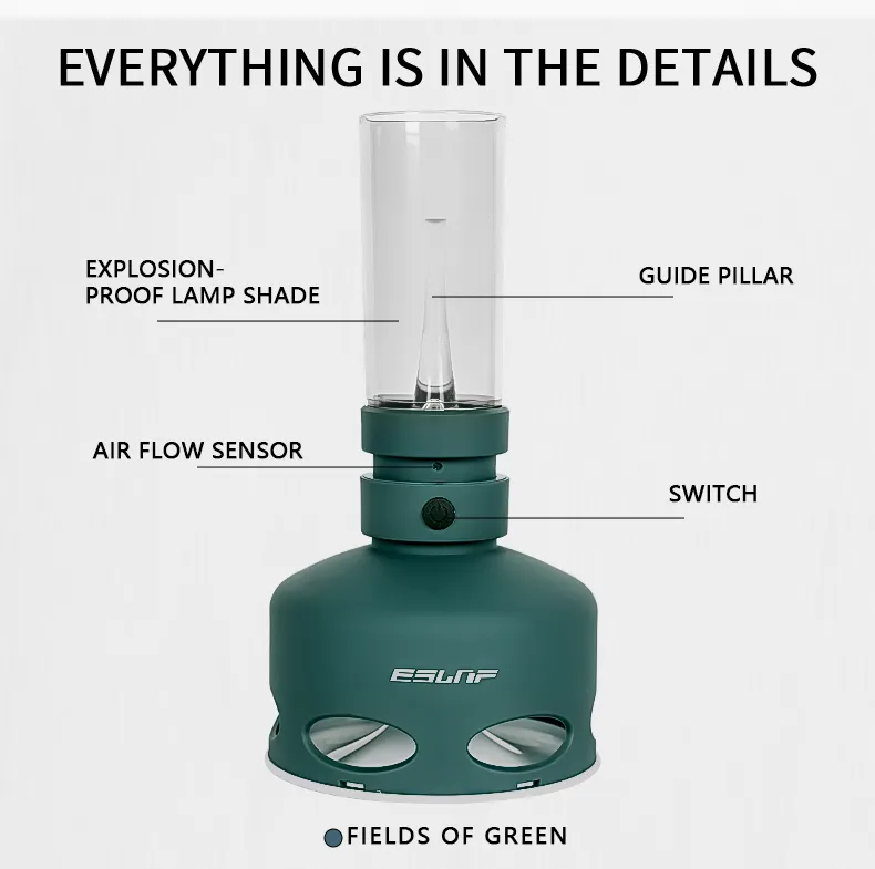 Modern USB Rechargeable Flameless LED Kerosene Lamp for Indoor Decor