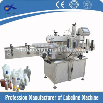 Double side flat glass bootle labeling machine