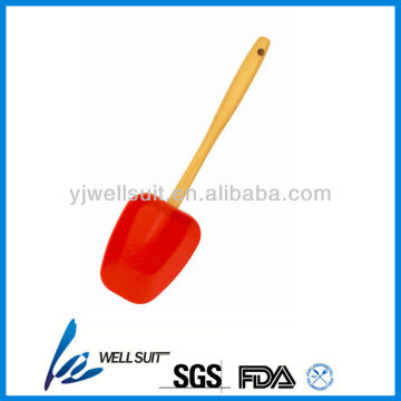 silicone christmas spoon with wooden handle