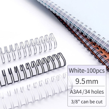 9.5MM White 3:1 Book Binding Wire - 34-Loop Twin/O Double Loop Wire