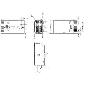 Mini display port plug(Straight straddle type)