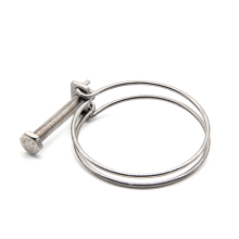 Double-wire hose clamp, galvanized hose clamp