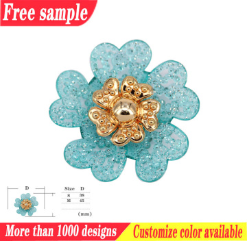 Newly style Jelly flower rhinestone shoe accessories PVC accessories