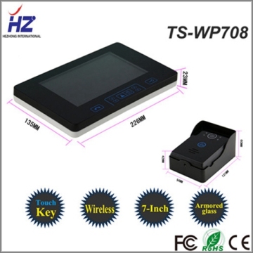 2014Touch key touch screen 7'' wireless door camera unlocking door phone camera