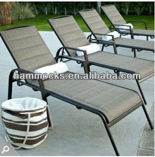 Padded Sling Chaise Lounges - Set of 2