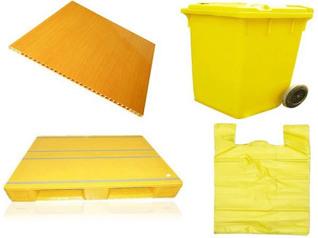 Biodegradable ABS /PS /PC/Pet/PP/HDPE /LDPE/PVC Yellow Plastic Granules for Extrusion Products