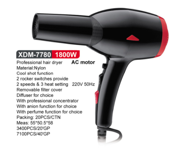 1800W Best Professional Hair Dryer/ Salon Hair dryers 1800W XDM-7780