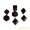 Opaque Black Polyhedral 20 Sides Dice with Red Numbers