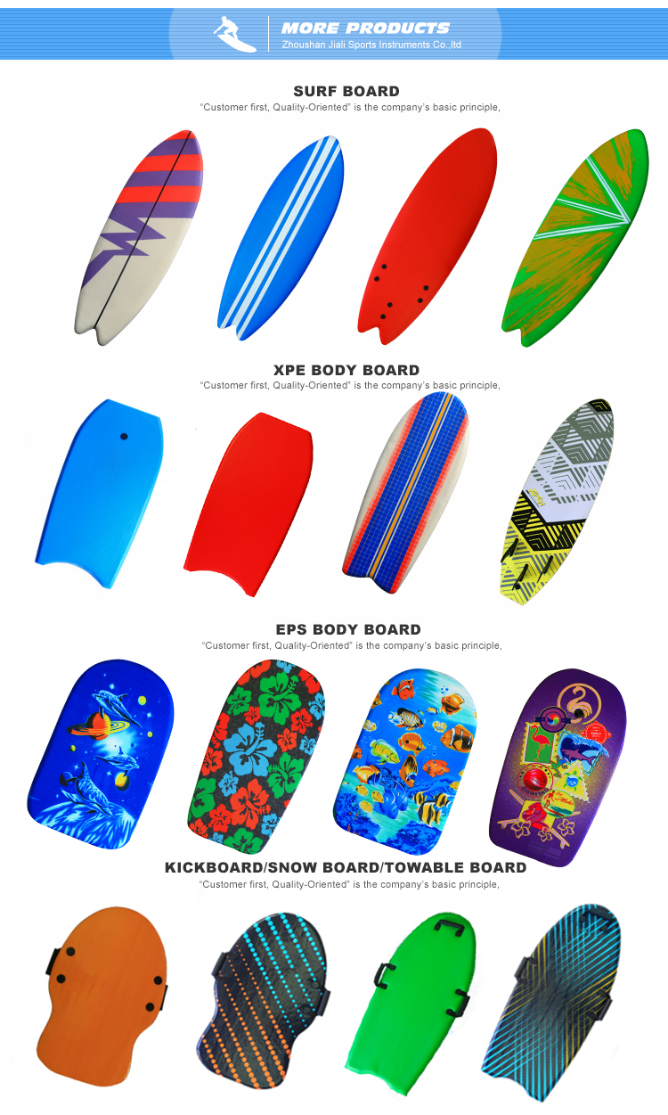 High quality Promotional Bodyboard Material adult cheap boogie board bodyboards colorful swimming board