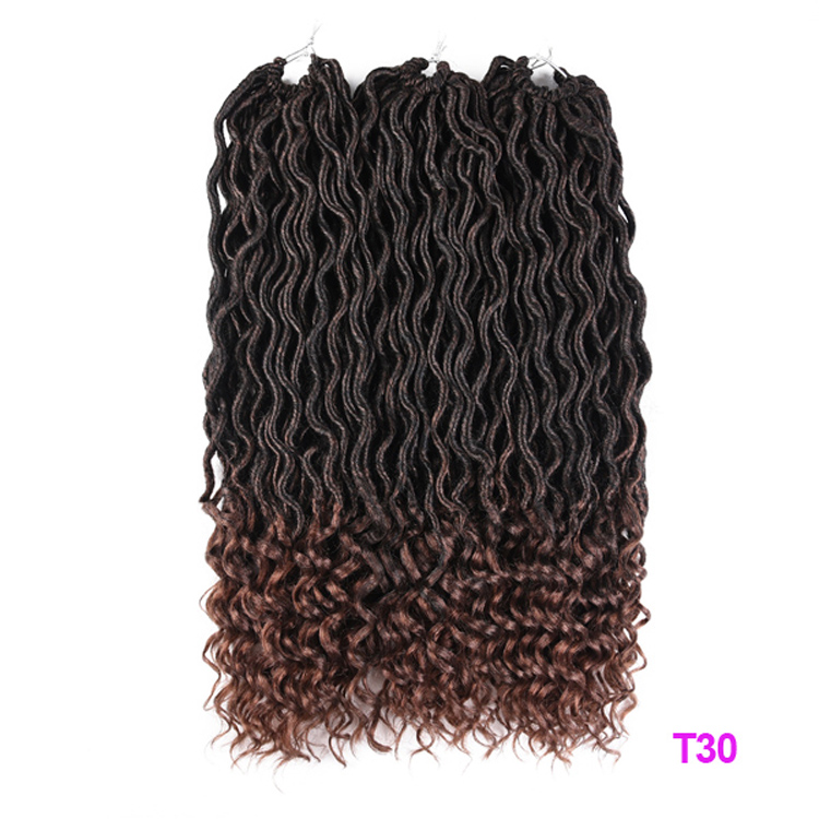 Julianna 18 Inch 24 Roots Crochet Goddess Faux Locs Curly Ends'With Kanekalon Synthetic Braid Hair