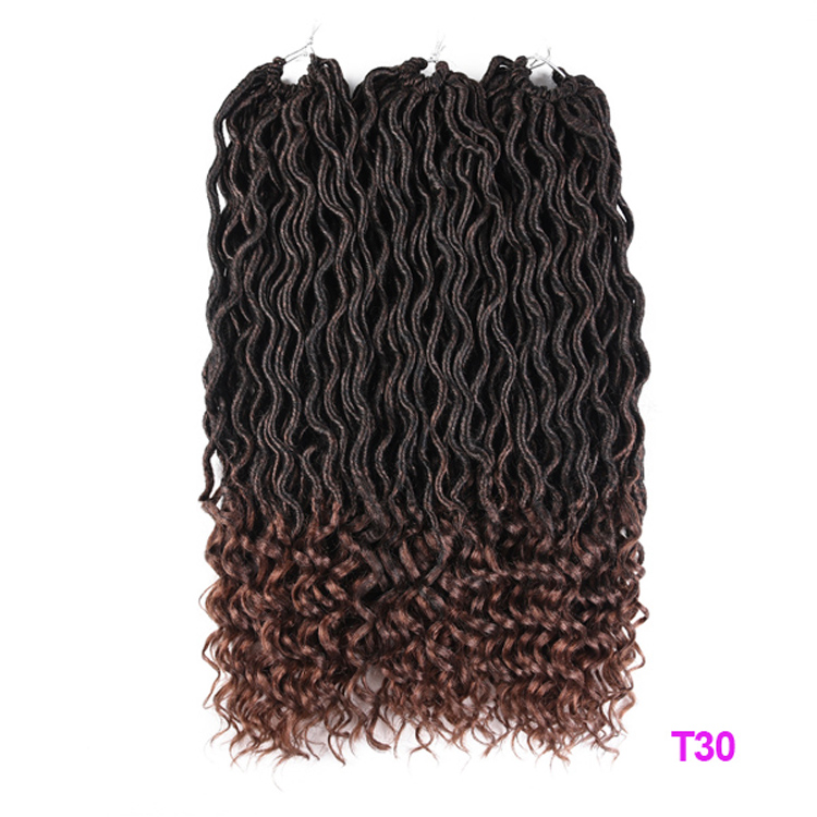 Julianna 18Inch 75G Extensions Wholesale12 Inch Braids Crochet Bohemia Goddess Faux Locs Kanekalon Synthetic Braid Hair