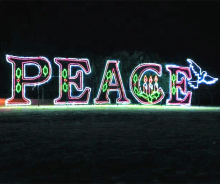 Outdoor Lighted Christmas Peace Sign Decorations