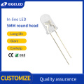 In-line LED f5 white transparent high power