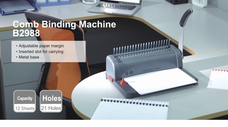 comix good quality 21 holes Comb Binding Machine Type and Manual Power Thermal Binding machine