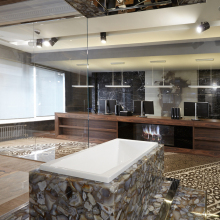 Indoor decoration brown semi precious stone agate slab