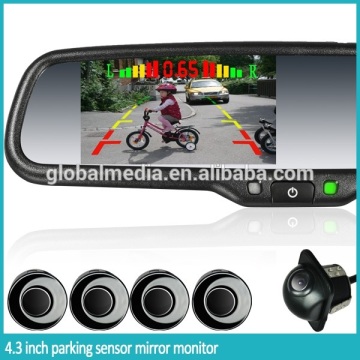 4.3 inch screen rearview mirror monitor with digital parking sensor