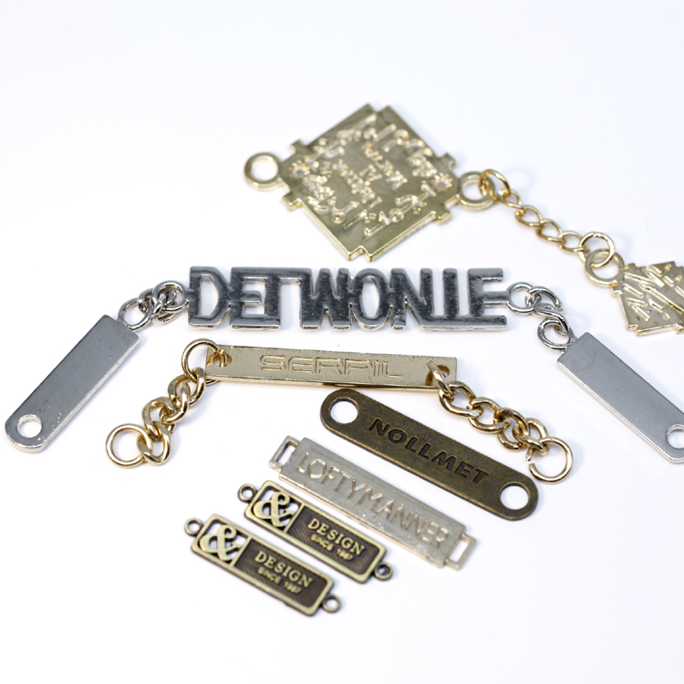 Accessories Hardware Labels Custom Brand Name Logo Metal Plate Manufacturer for Bag Clothing and Handbags