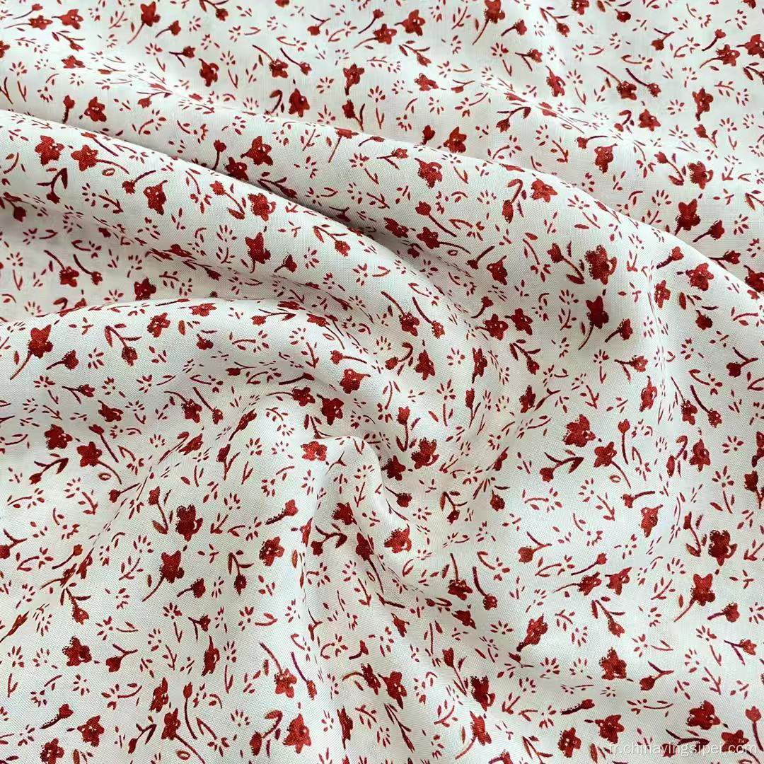 45S Dernier motif fleur fleur imprimé à 100% Viscose tissu