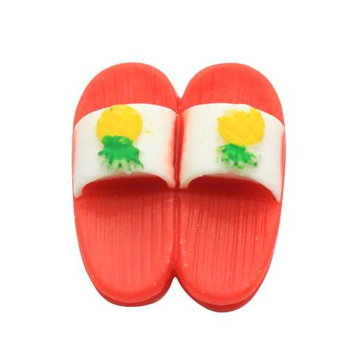 Nuovo arrivato bambini frutta pantofola resina cabochon colorato artigianato artificiale gioielli per bambini ornamento fare