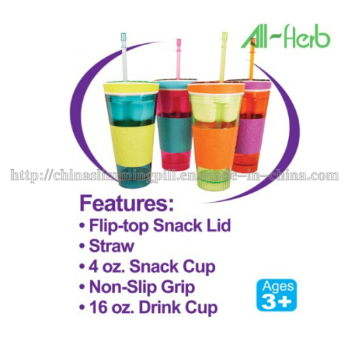 Magic Cup, Snackeez, Snack N Drink All in One Cup Lid Straw Creative Child Gift