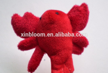 kid's education story doll small animal style red lobster plush finger puppet
