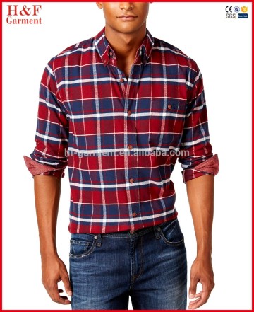 Allover plaid pattern 100% cotton plaid flannel fabric shirts