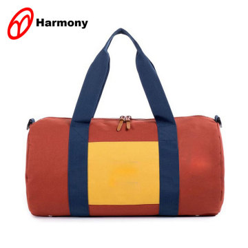 Round shaped brwon durable polyester hanging simple duffel bag