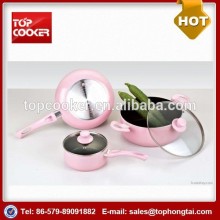 5pcs Aluminum Non-stick Pink Cookware Sets