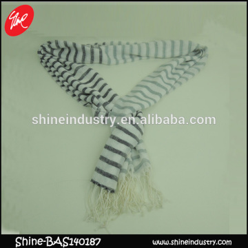 2015 ladies fashion two-tone soft stripe viscose scarf